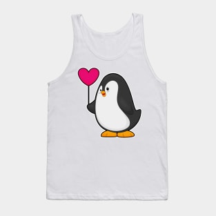 Penguin with Heart Balloon Tank Top
